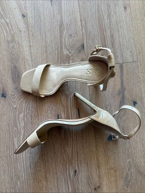 Vince Camuto Beige Ankle-Strap Stiletto Sandals - Women